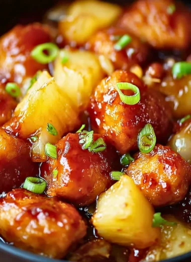 Delicious Brown Sugar Pineapple Chicken with vibrant pineapple and savory glaze