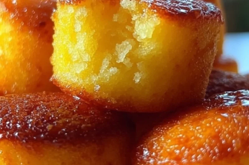 Delicious Cornbread Poppers served on a plate with dipping sauce