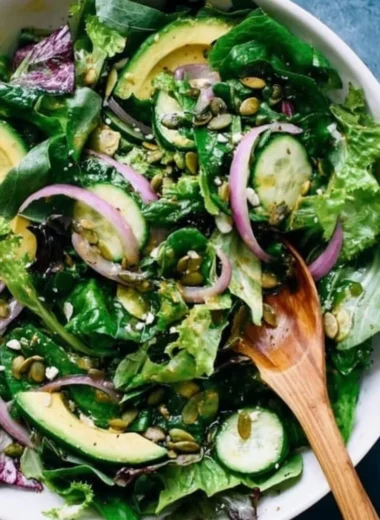 Fresh and colorful everyday salad served in a bowl