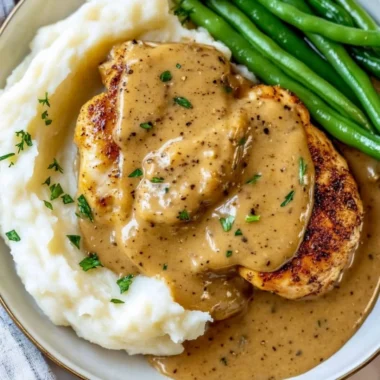 A delicious plate of garlic chicken garnished with herbs and spices.