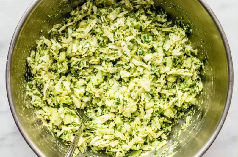 Fresh Green Goddess Cabbage Salad with vibrant greens and dressing