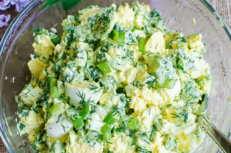 Fresh Green Onion Salad with vegetables in a bowl