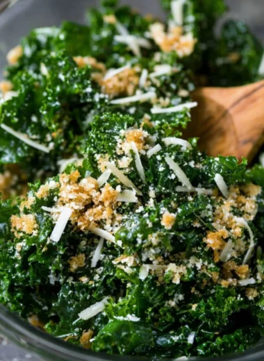 Lemon Parmesan Kale Salad with fresh ingredients and vibrant colors