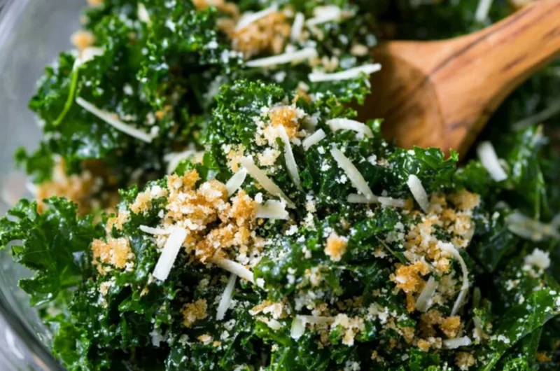 Lemon Parmesan Kale Salad with fresh ingredients and vibrant colors