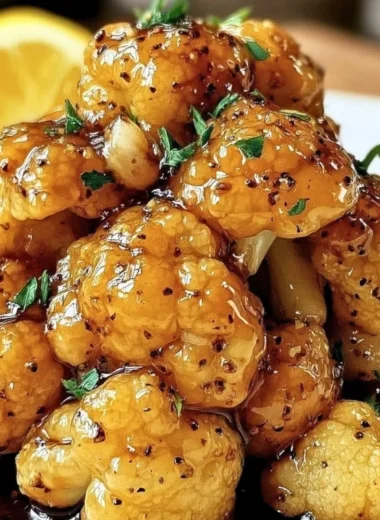 Vegan lemon pepper cauliflower with a delicious glaze technique