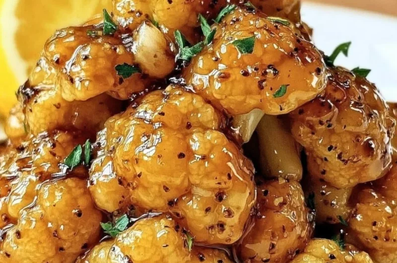 Vegan lemon pepper cauliflower with a delicious glaze technique
