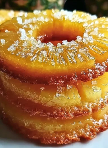 Delicious Pineapple Upside Down Sugar Cookies arranged on a plate.