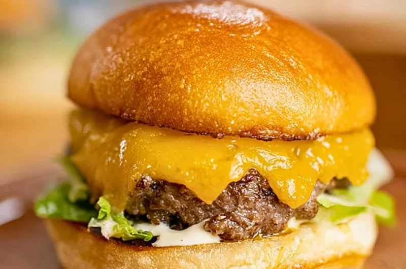 Delicious homemade smash burger ready to be served