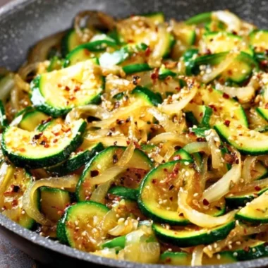 Delicious umami zucchini dish showcasing rich flavors and vibrant colors.