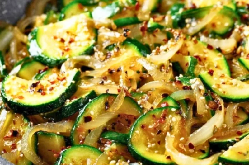Delicious umami zucchini dish showcasing rich flavors and vibrant colors.