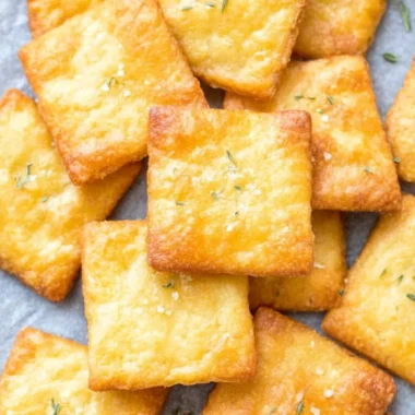 Easy 2 ingredient Keto Crackers recipe for low-carb snacking