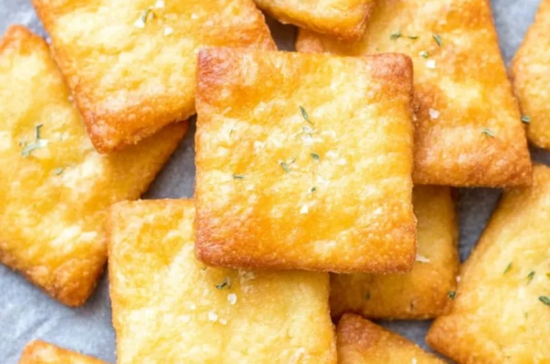 Easy 2 ingredient Keto Crackers recipe for low-carb snacking