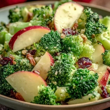 Delicious Apple Broccoli Salad with fresh ingredients and vibrant colors.