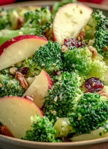 Delicious Apple Broccoli Salad with fresh ingredients and vibrant colors.