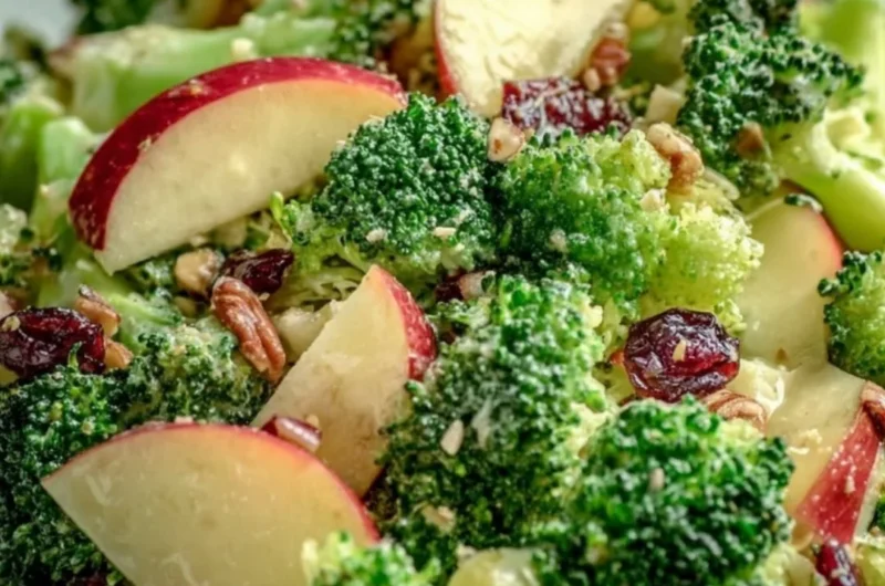 Delicious Apple Broccoli Salad with fresh ingredients and vibrant colors.