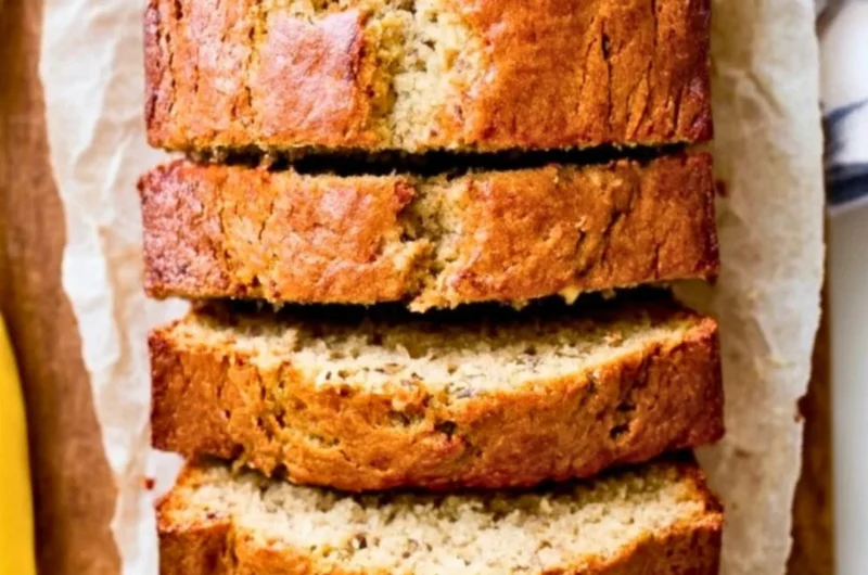 Best easy banana bread with moist texture and rich flavor