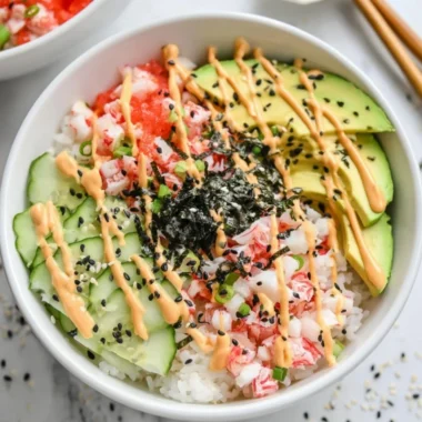 California Roll Sushi Bowl featuring fresh ingredients and vibrant presentation