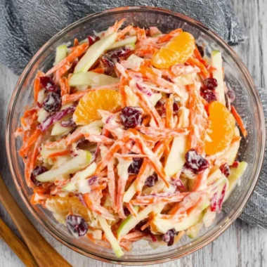 Fresh Carrot Apple Salad with vibrant carrots and crisp apples.