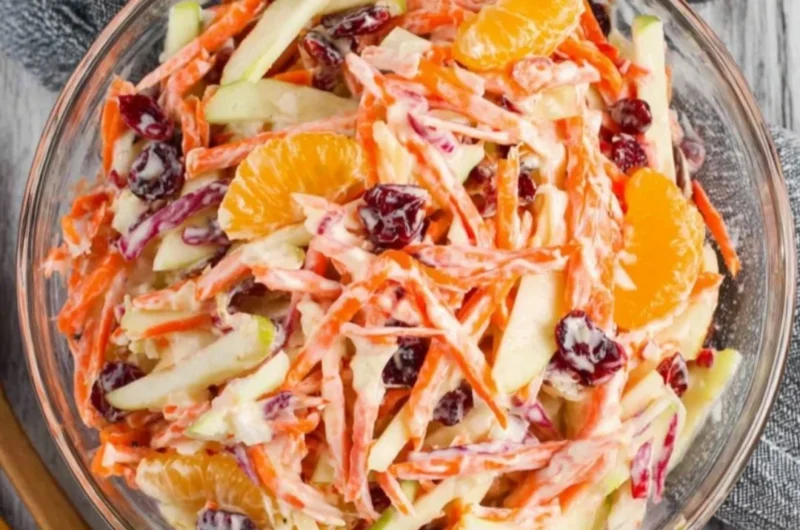 Fresh Carrot Apple Salad with vibrant carrots and crisp apples.