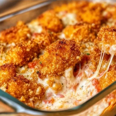 Cottage Cheese Chicken Parmesan Bowl topped with cheese and herbs