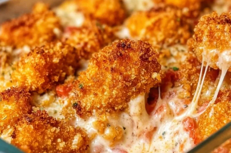 Cottage Cheese Chicken Parmesan Bowl topped with cheese and herbs