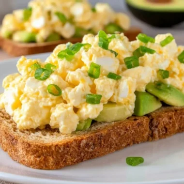 Egg salad made with cottage cheese instead of mayo, served in a bowl.