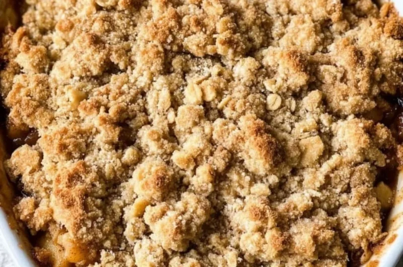 Delicious gluten-free apple crisp with a golden oat topping