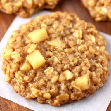 Healthy apple pie oatmeal cookies baked with wholesome ingredients