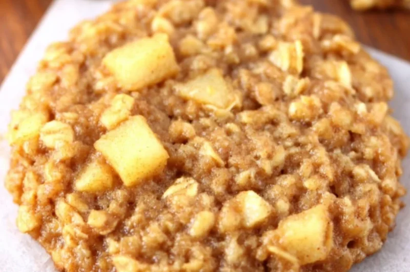 Healthy apple pie oatmeal cookies baked with wholesome ingredients