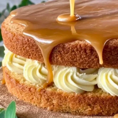 Delicious slice of Irish Whiskey Cake topped with creamy frosting and whiskey drizzle