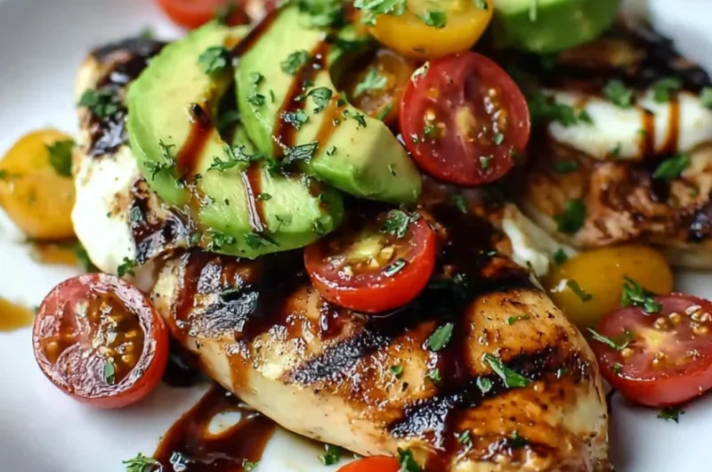 Juicy grilled California avocado chicken served on a plate