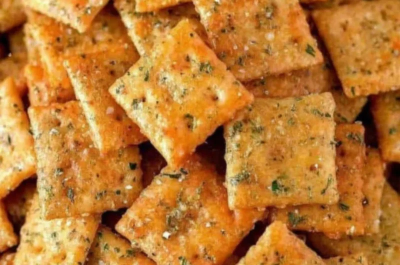 A bowl of crispy Ranch Crackers perfect for snacking or parties.