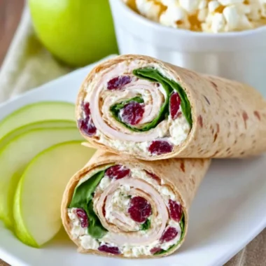 Delicious Turkey Cranberry Wrap with fresh ingredients and a festive touch