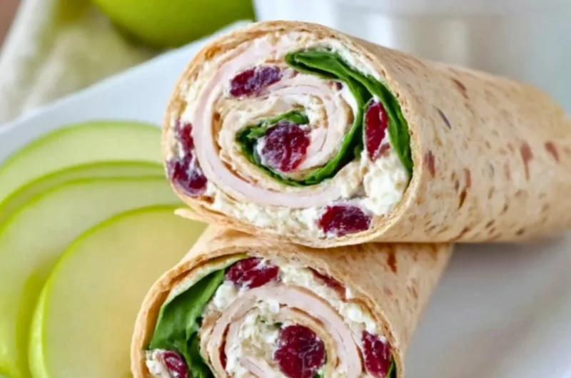 Delicious Turkey Cranberry Wrap with fresh ingredients and a festive touch