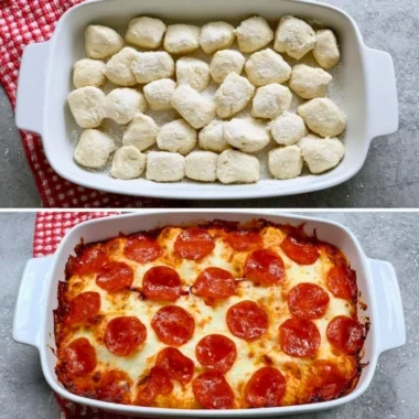 Delicious Bubble Up Biscuit Pizza Casserole fresh out of the oven