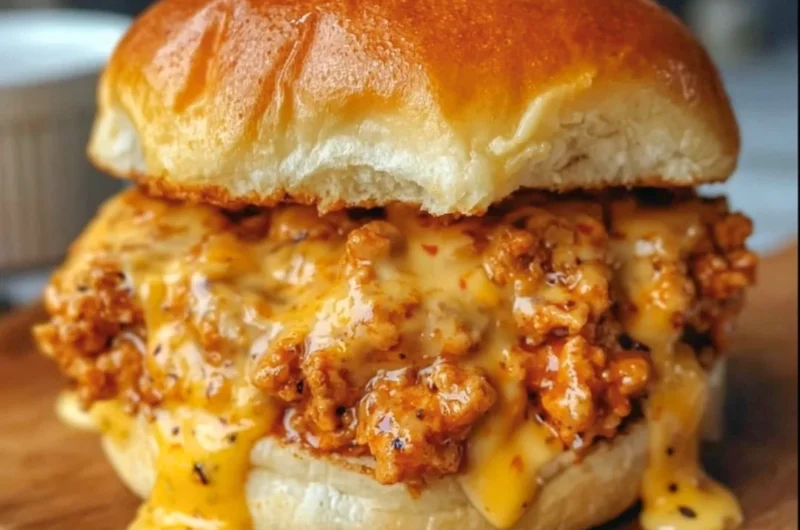 Delicious Cajun Chicken Sloppy Joes served on a bun with toppings