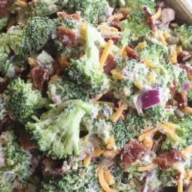 Keto Broccoli Salad with cheese and nuts