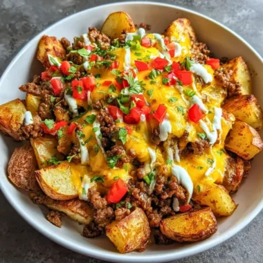Loaded Southwest potato bowls topped with fresh ingredients and spices