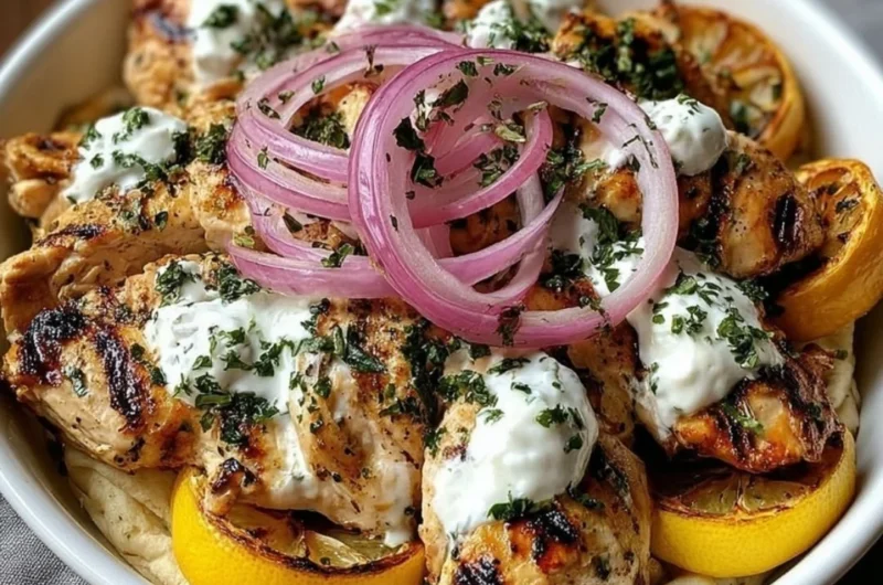 Delicious Slow Cooker Chicken Gyros served with fresh toppings and pita bread