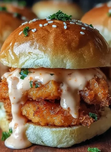 Bang Bang Chicken Sliders served with fresh toppings and unique sauces
