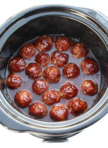 Delicious BBQ meatballs on a platter, perfect for parties or gatherings.