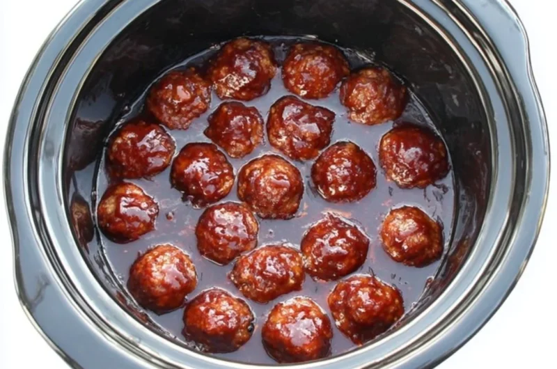 Delicious BBQ meatballs on a platter, perfect for parties or gatherings.