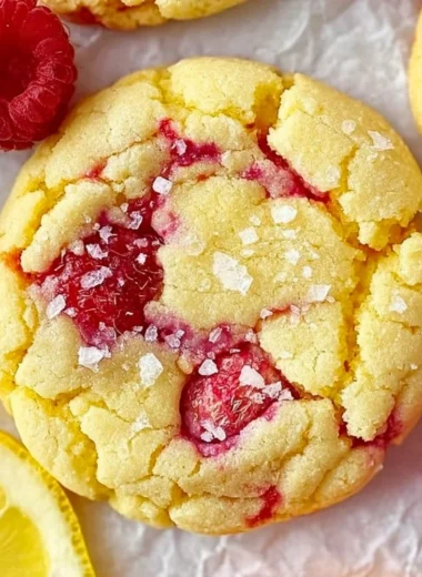 Freshly baked cozy lemon raspberry cookies with vibrant colors and a mouthwatering aroma.
