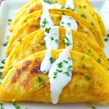 Crispy potato tacos served with fresh toppings and salsa
