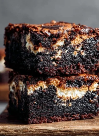 Delicious marshmallow brownies with gooey chocolate and fluffy marshmallows