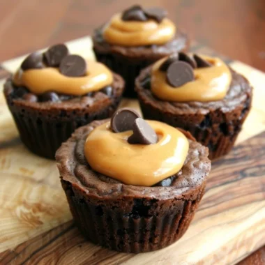 Delicious homemade peanut butter cup brownies on a white plate