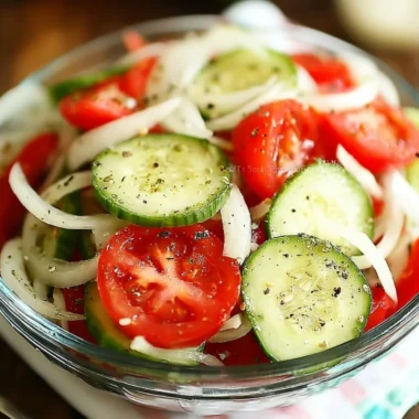 Freshly made Tomato Cucumber Onion Salad in a bowl